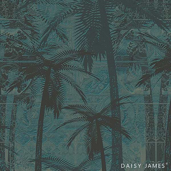The Sunset BLVD behang-behang-Daisy James-Blue-Vinyl-M2-Selected Wallpapers & Interiors