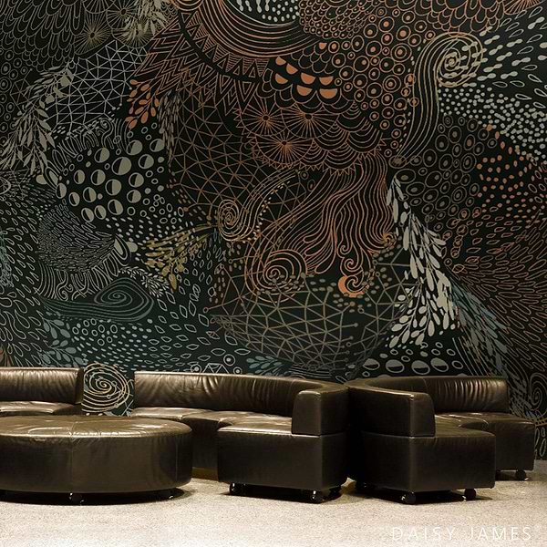 The Tribe Pattern No1 behang-behang-Daisy James-Selected Wallpapers &amp; Interiors
