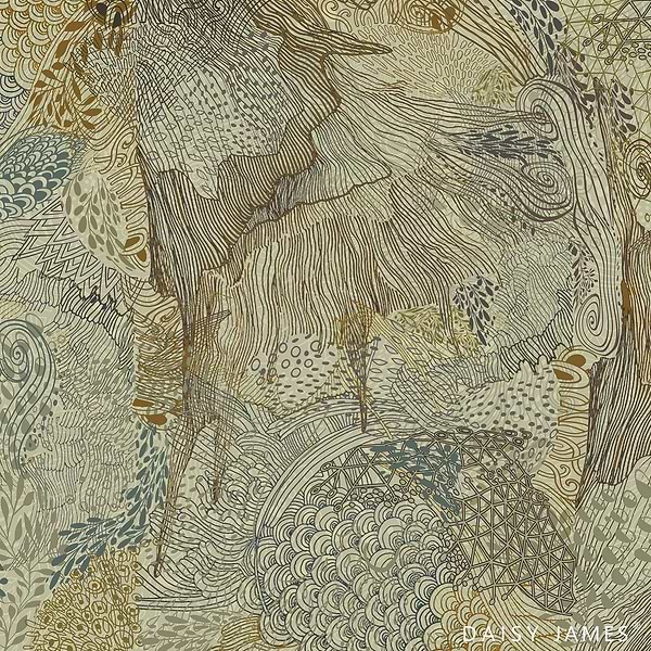 The Tribe Pattern No2 behang-behang-Daisy James-Multicolor-Vinyl-M2-Selected Wallpapers &amp; Interiors