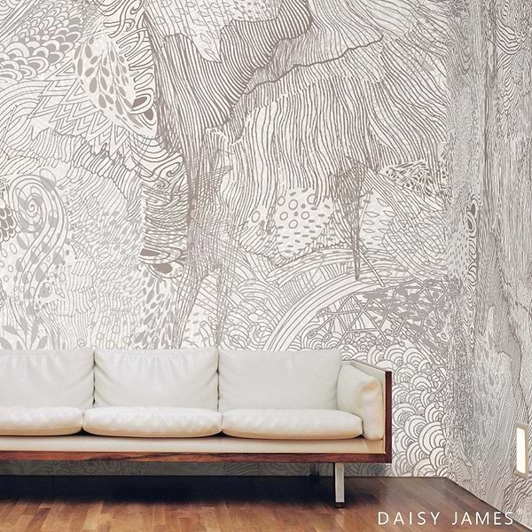 The Tribe Pattern No3 behang-behang-Daisy James-Selected Wallpapers &amp; Interiors