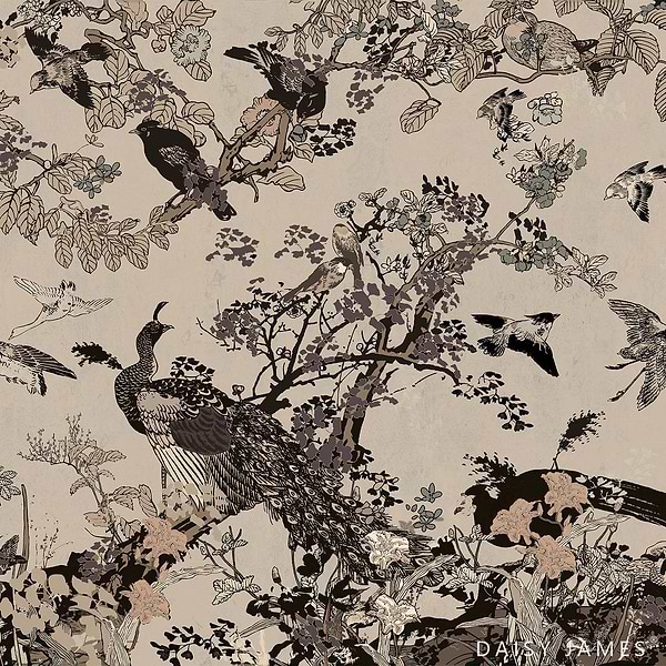 The Waterfront behang-behang-Daisy James-Beige-Vinyl-M2-Selected Wallpapers &amp; Interiors