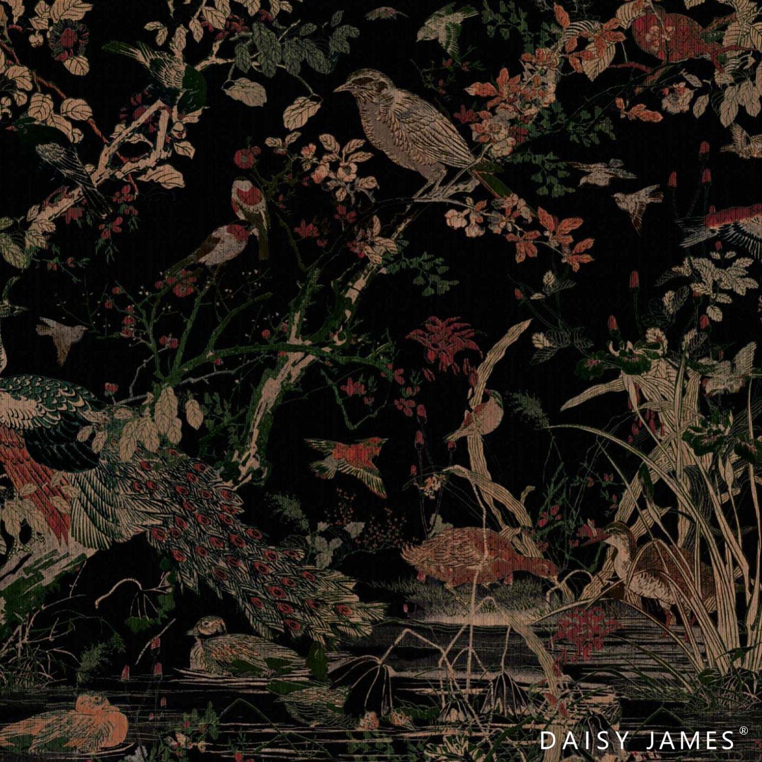 The Waterfront behang-behang-Daisy James-Black-Vinyl-M2-Selected Wallpapers &amp; Interiors