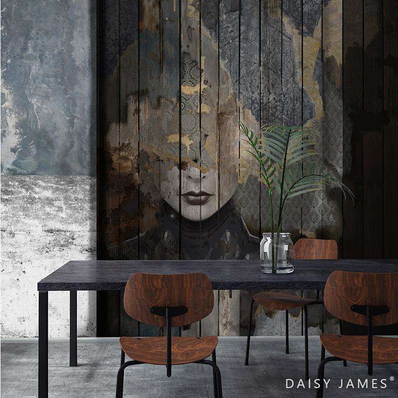 The Wooden Face behang-behang-Daisy James-Selected Wallpapers & Interiors