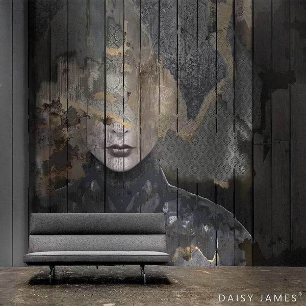 The Wooden Face behang-behang-Daisy James-Selected Wallpapers & Interiors