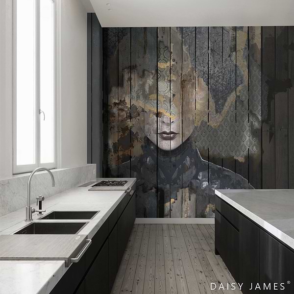 The Wooden Face behang-behang-Daisy James-Selected Wallpapers &amp; Interiors