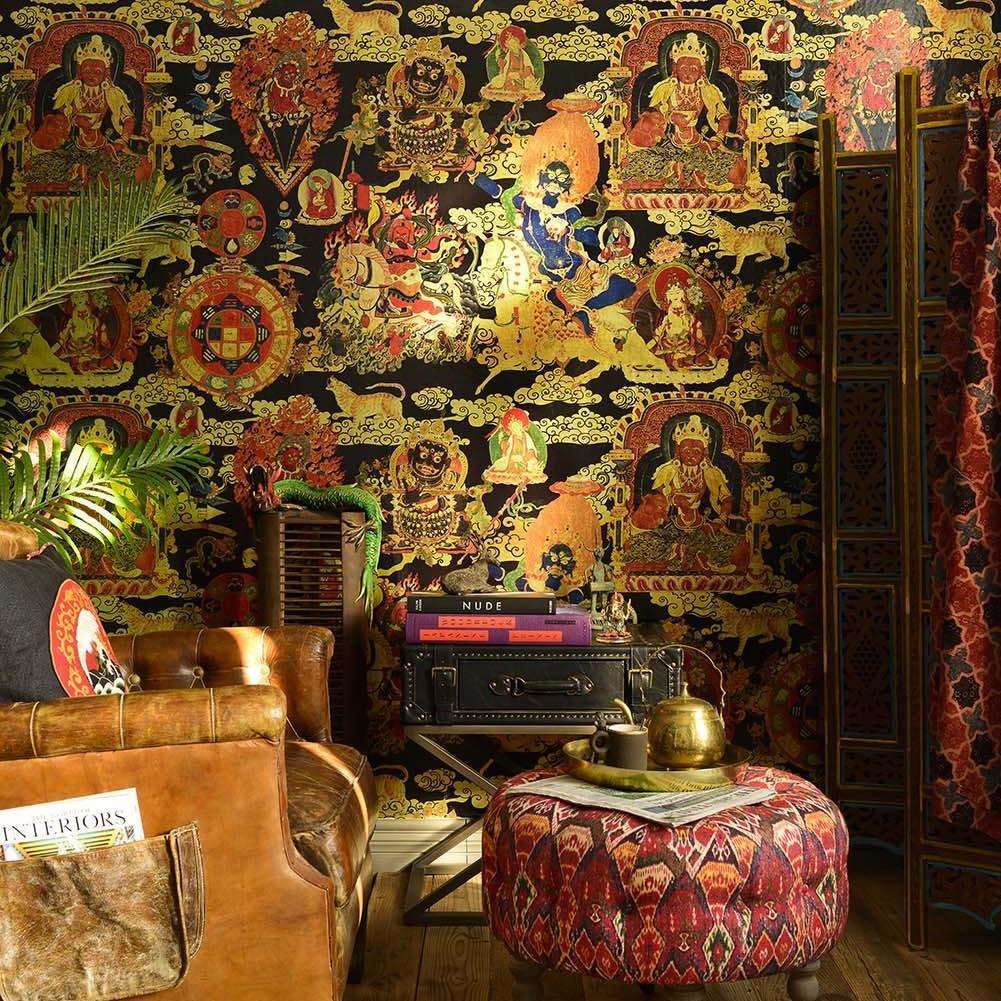 Tibetan Tapestry Metallic-behang-Tapete-Mind the Gap-Selected Wallpapers