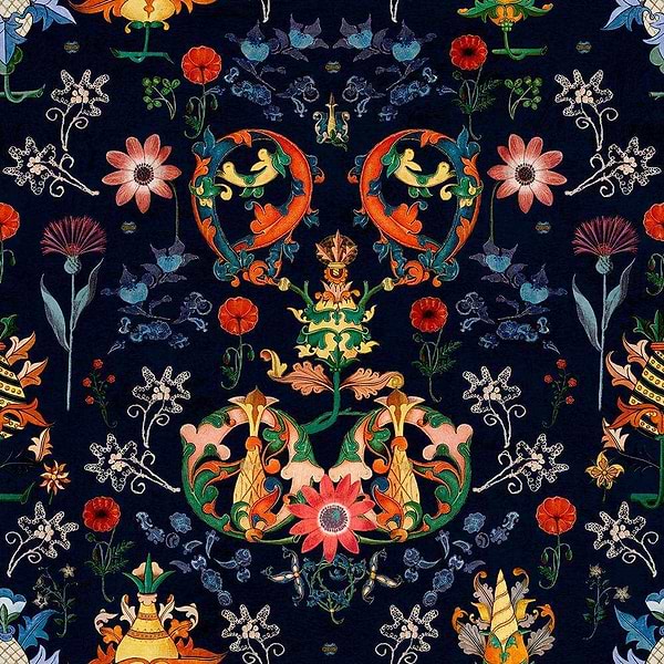 Transylvania Folk-behang-Tapete-Mind the Gap-Blue-300 cm (standaard)-WP20312-Selected Wallpapers