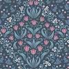 Tudor Garden-behang-Tapete-Cole & Son-Fuchsia & Blue-Rol-118/2004-Selected Wallpapers