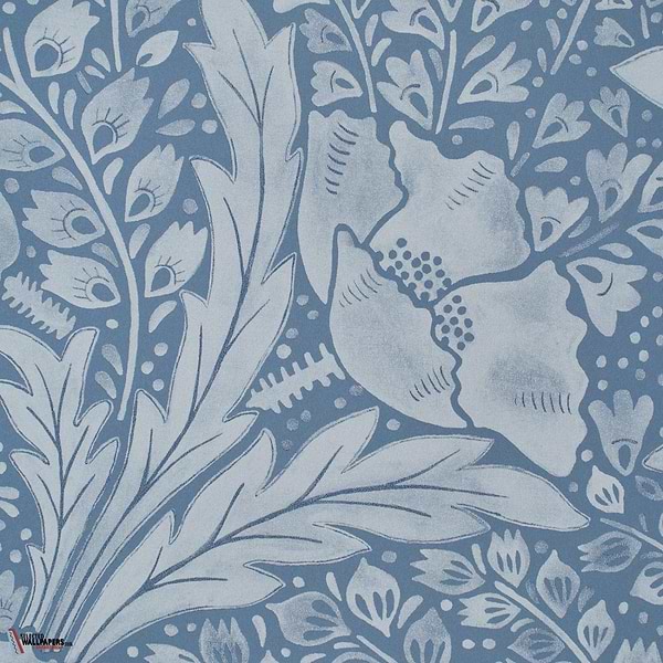 Tudor Poppy-Wallpaper-Liberty-Lapis-Roll-07222201C-Selected Wallpapers