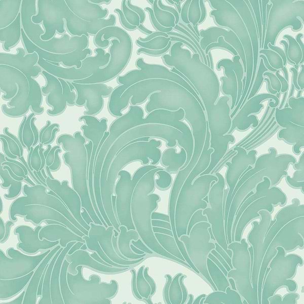 Tulip-Wallpaper-Little Greene-Aqua-Roll-0260TUAQUA-Selected Wallpapers