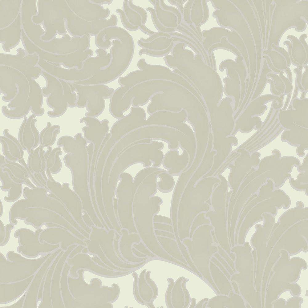 Tulip-Wallpaper-Little Greene-Pale Grey-Roll-0260TUPALE-Selected Wallpapers