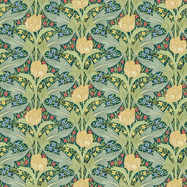 Tulip & Jasmin-Behang-Tapete-GP&J Baker-Emerald-Rol-BW45104.3-Selected Wallpapers