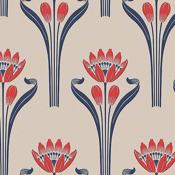 Tulipes-behang-Tapete-Isidore Leroy-Blanc Rouge-Rol-06240401-Selected Wallpapers