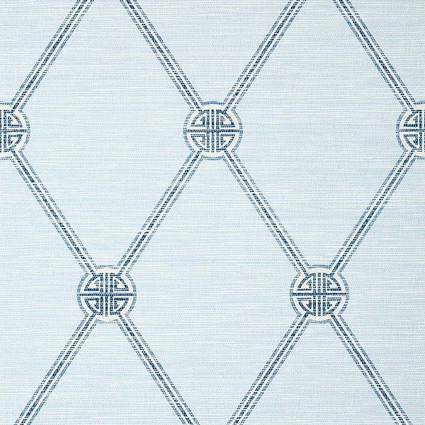 Turnberry Trellis-Behang-Tapete-Thibaut-Spa Blue-Rol-T13350-Selected Wallpapers