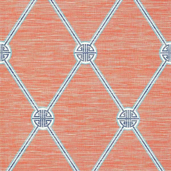 Turnberry Trellis-Behang-Tapete-Thibaut-Coral-Rol-T13353-Selected Wallpapers