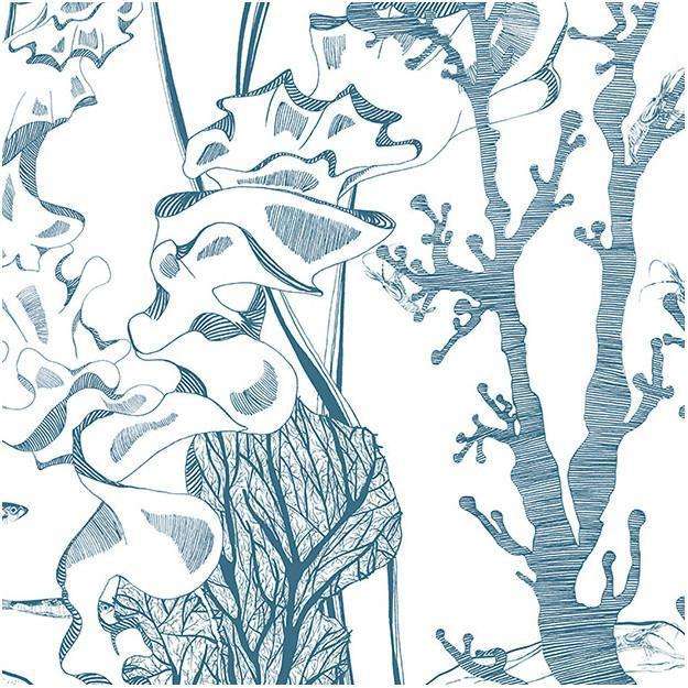 Underwater-behang-Tapete-Les Dominotiers-Blue-Non Woven 70 cm-DOM311/1-Selected Wallpapers