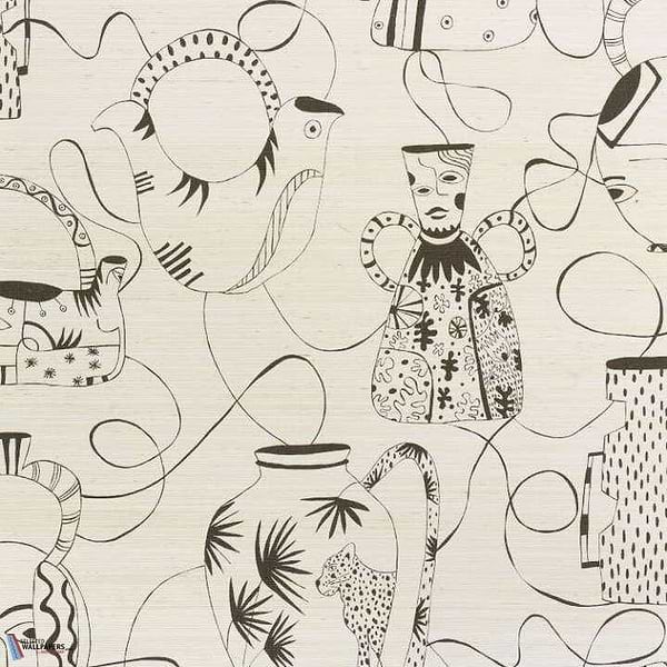 Vases Masques-behang-Tapete-Pierre Frey-Blanc-Meter (M1)-FP591001-Selected Wallpapers