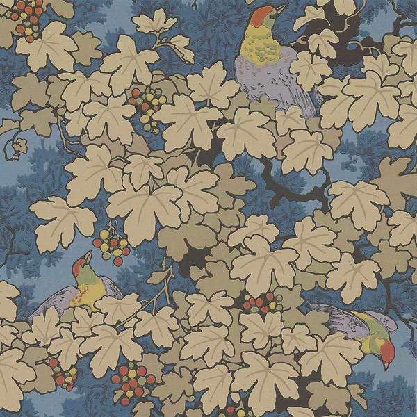 Vine-behang-Tapete-Little Greene-Blue-Rol-0247VIBLEUZ-Selected Wallpapers
