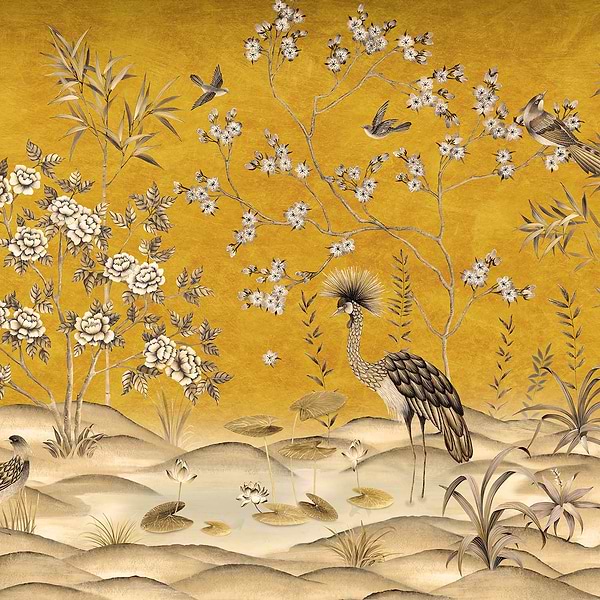 Waterfront-Tapete-Presence-Gold-Silk Vinyl-PS104/05-Selected Wallpapers