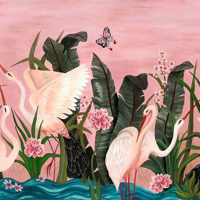 Wetlands Sunrise Flight-Behang-Tapete-Coordonne-Sunrise Flight-Non Woven-8000059N-Selected Wallpapers