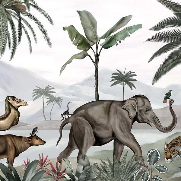 Wild India-behang-Tapete-Les Dominotiers-Original-Non Woven 70 cm-DOM509-Selected Wallpapers