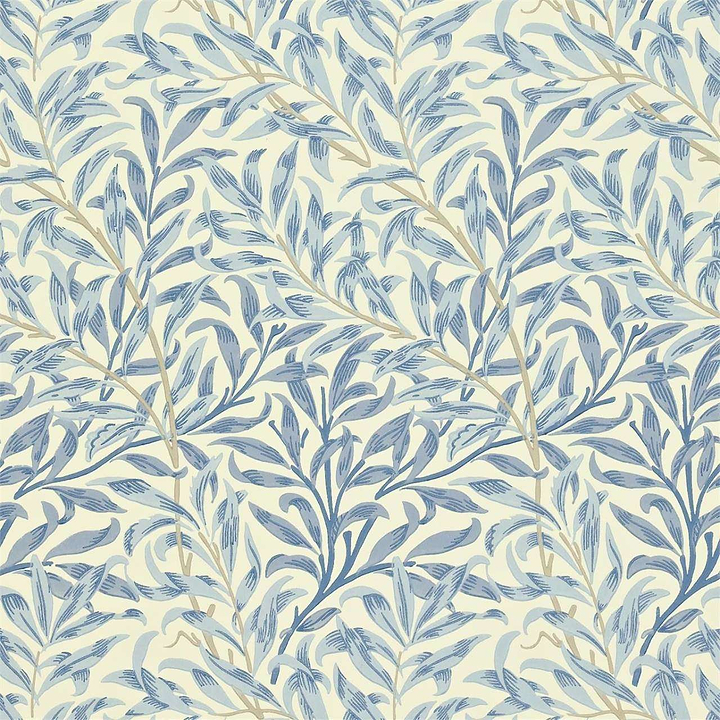Willow Boughs-behang-Tapete-Morris & Co-Blue-Rol-210491-Selected Wallpapers