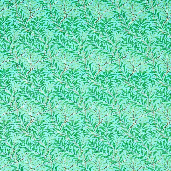 Willow Boughs stof-Fabric-Tapete-Morris & Co-Sky/Leaf Green-Meter (M1)-226842-Selected Wallpapers