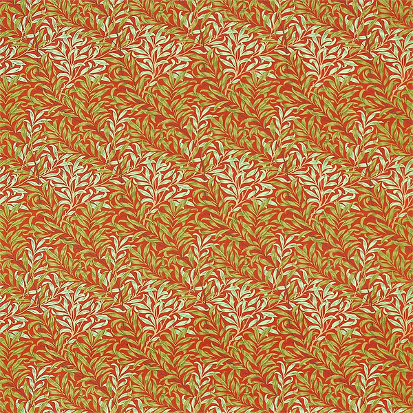 Willow Boughs stof-Fabric-Tapete-Morris & Co-Tomato/Olive-Meter (M1)-226843-Selected Wallpapers