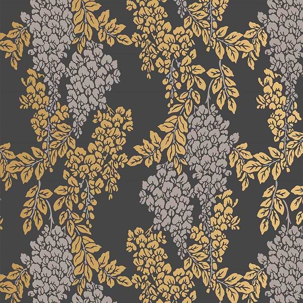 Wisteria-Behang-Tapete-Farrow & Ball-Off Black-Rol-BP2206-Selected Wallpapers