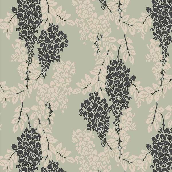 Wisteria-Behang-Tapete-Farrow & Ball-Vert de Terre-Rol-BP2213-Selected Wallpapers