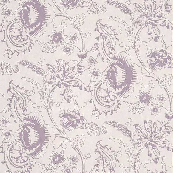 Woodblock Mono-behang-Tapete-Little Greene-Plum-Rol-0291WOPLUMZ-Selected Wallpapers