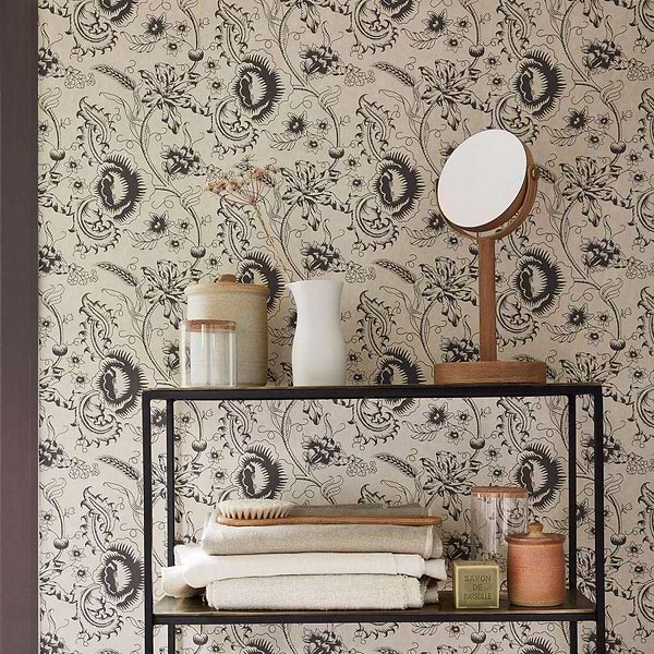 Woodblock Mono-behang-Tapete-Little Greene-Selected Wallpapers