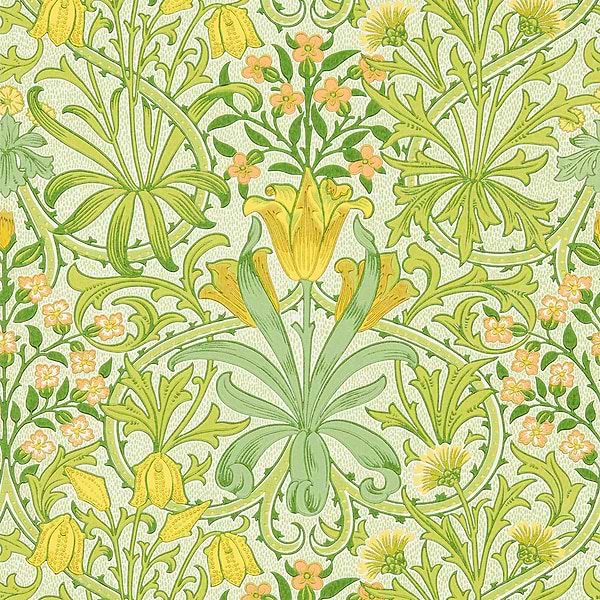 Woodland Weeds-Behang-Tapete-Morris & Co-Sap Green-Rol-217100-Selected Wallpapers