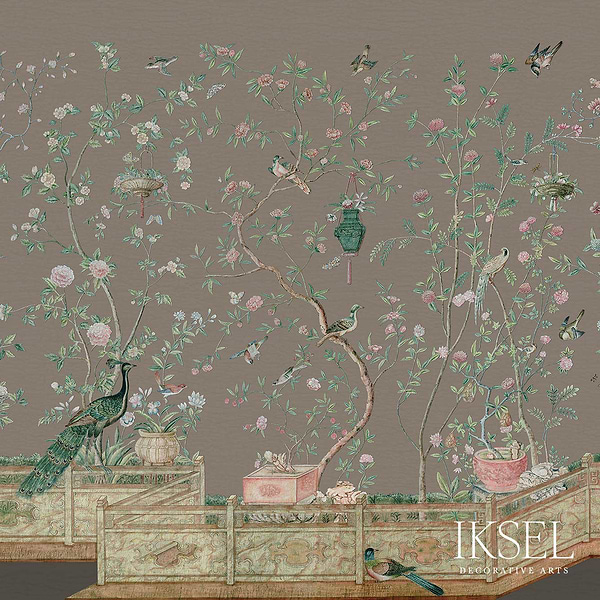 Xanadu Balustrade-behang-Iksel-Charcoal Taupe-225 cm-SC108_CS26-Selected Wallpapers