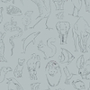Zoology-behang-Tapete-Coordonne-Aqua-Rol-9700184-Selected Wallpapers