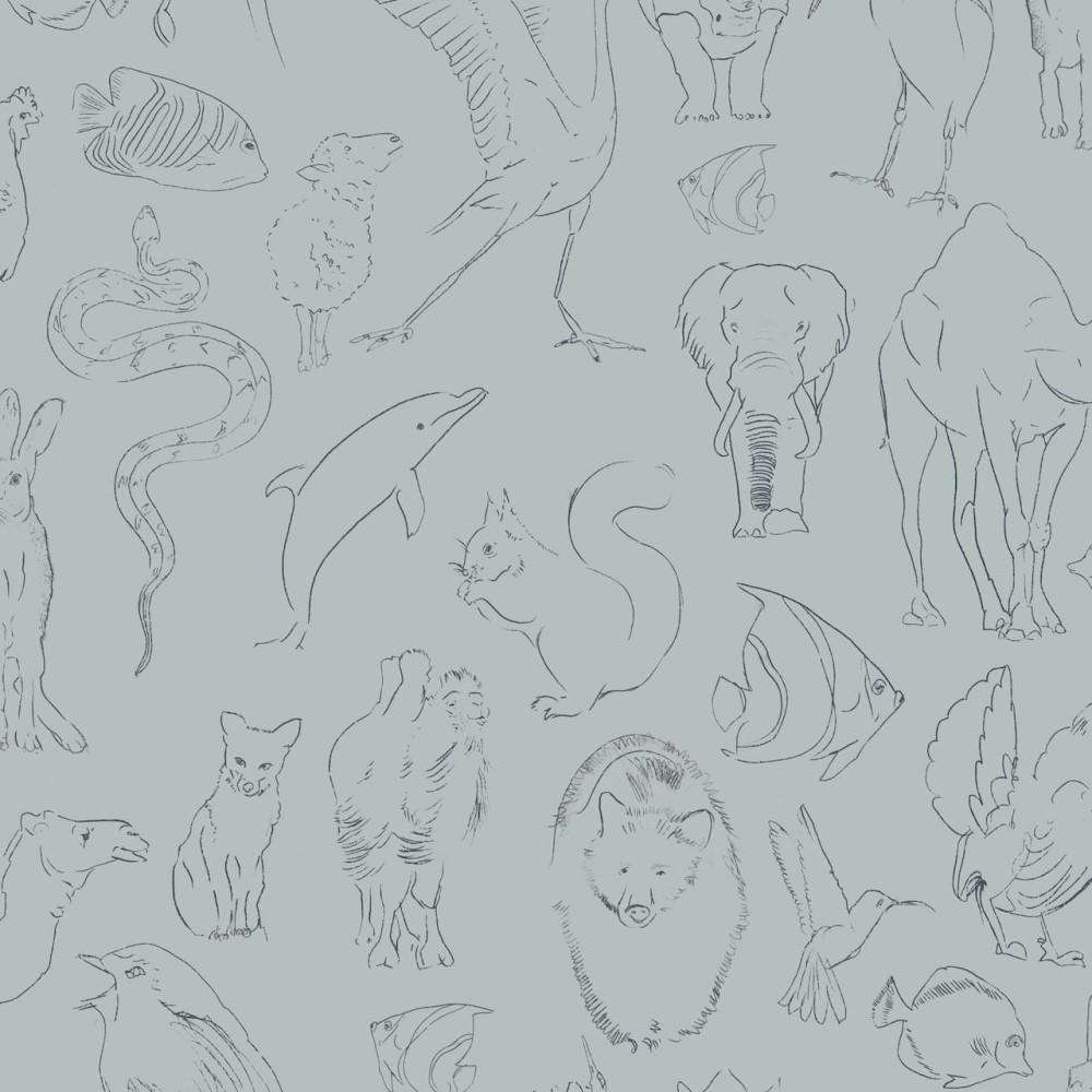 Zoology-behang-Tapete-Coordonne-Aqua-Rol-9700184-Selected Wallpapers