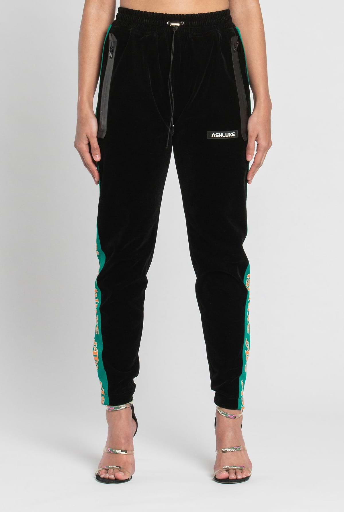 Ashluxe Paradise Black Track Pants