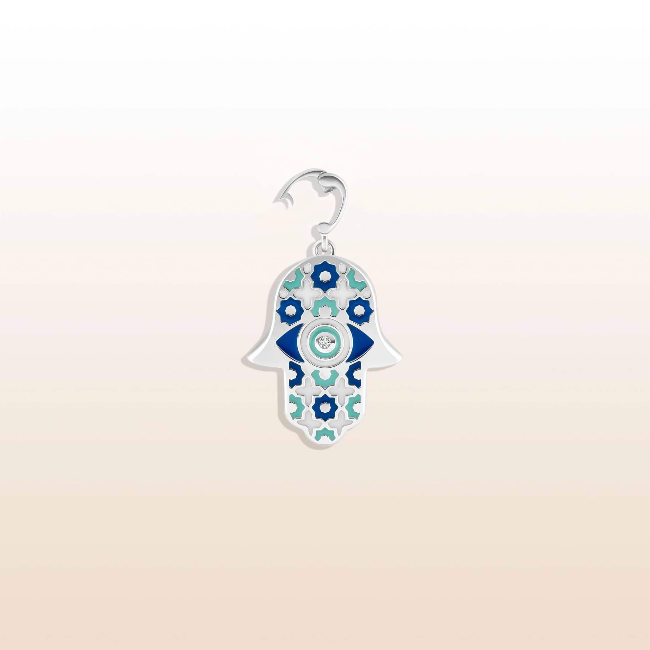 Picture of Safe & Sound - Silver Patterned Hamsa Charm