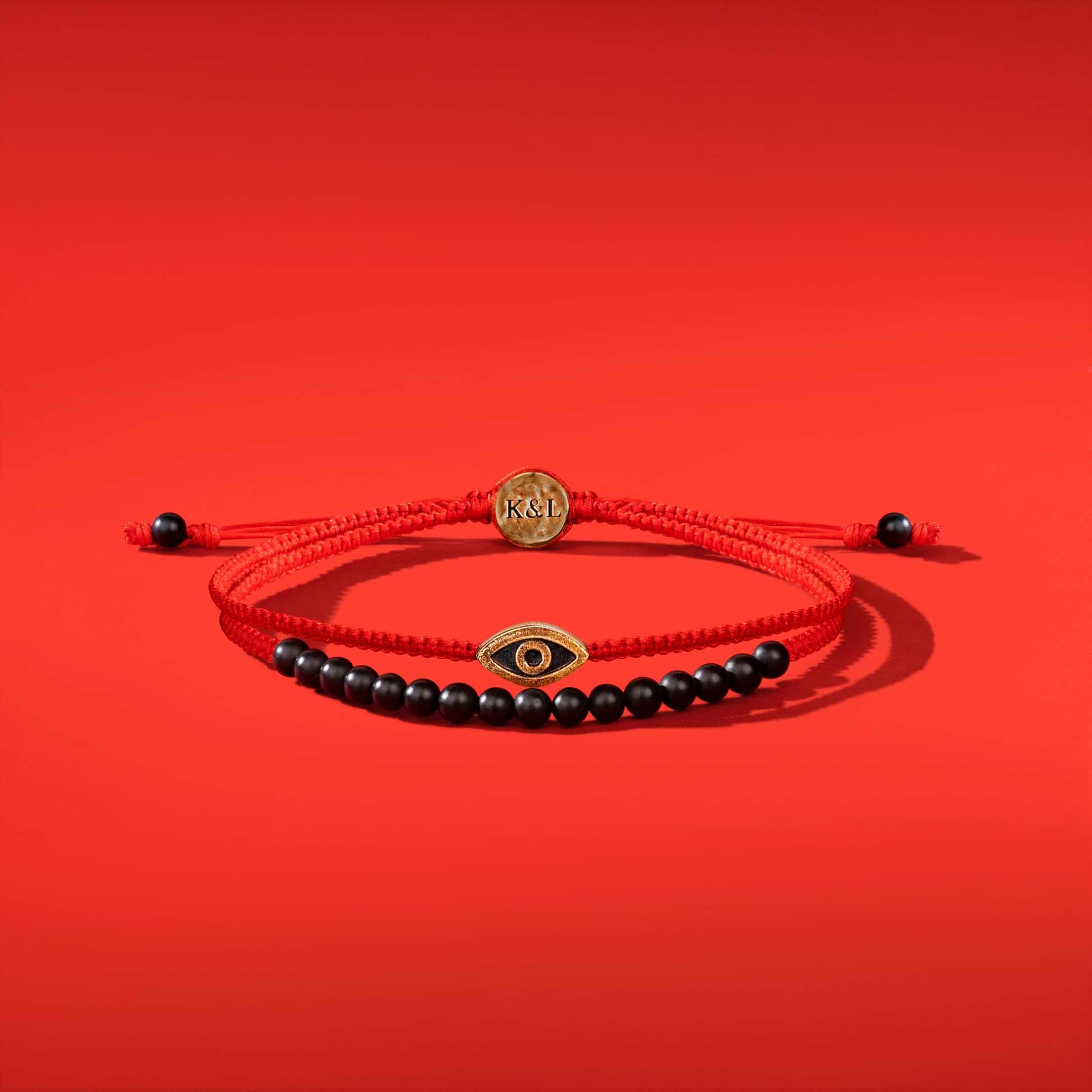 Brave Gaze - Red String Matte Onyx Evil Eye Bracelet