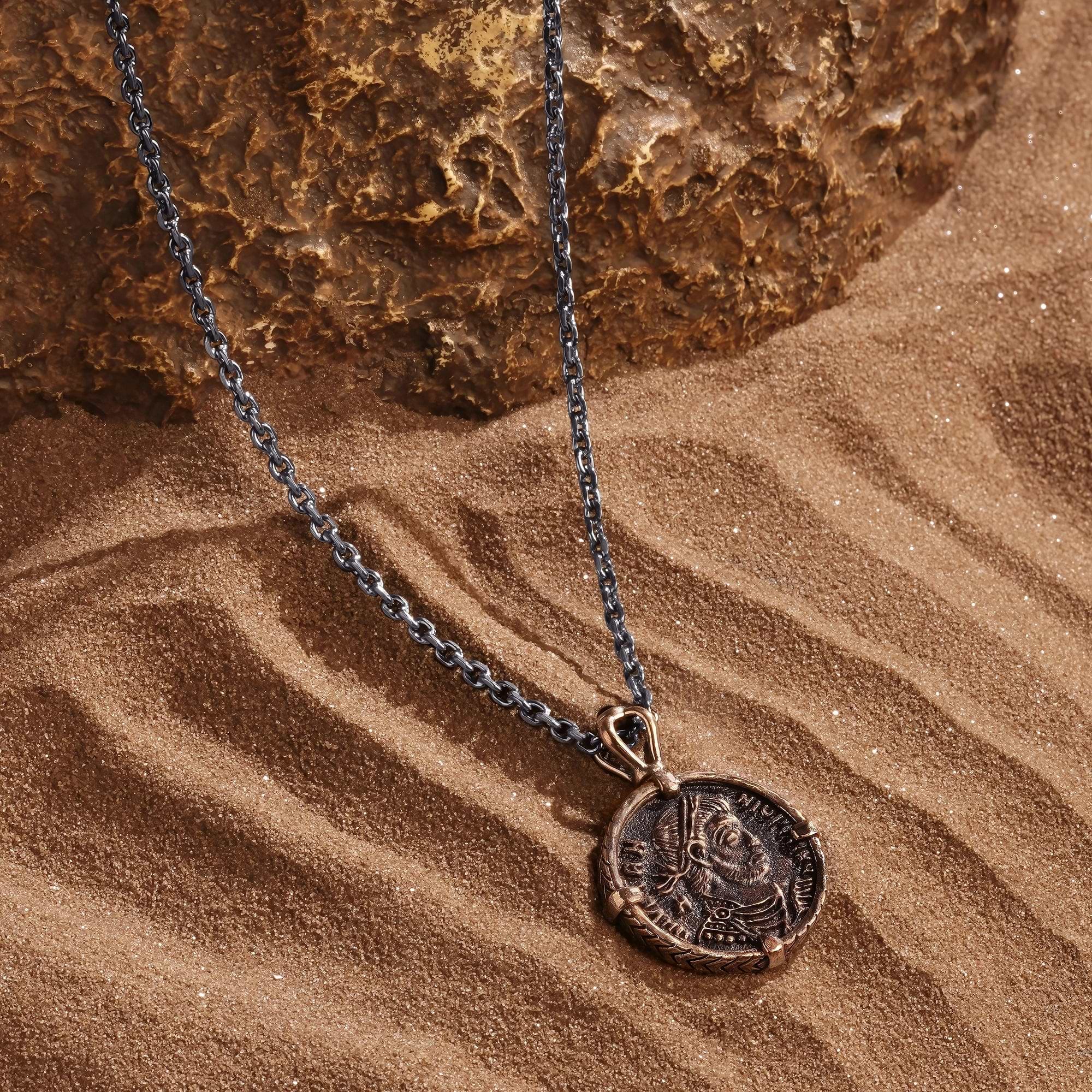 Picture of Sacred Service - Onyx Augustus Caesar Coin Necklace