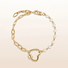 Picture of Iridescent Grace - Pearl Diamond Heart Charm Bracelet