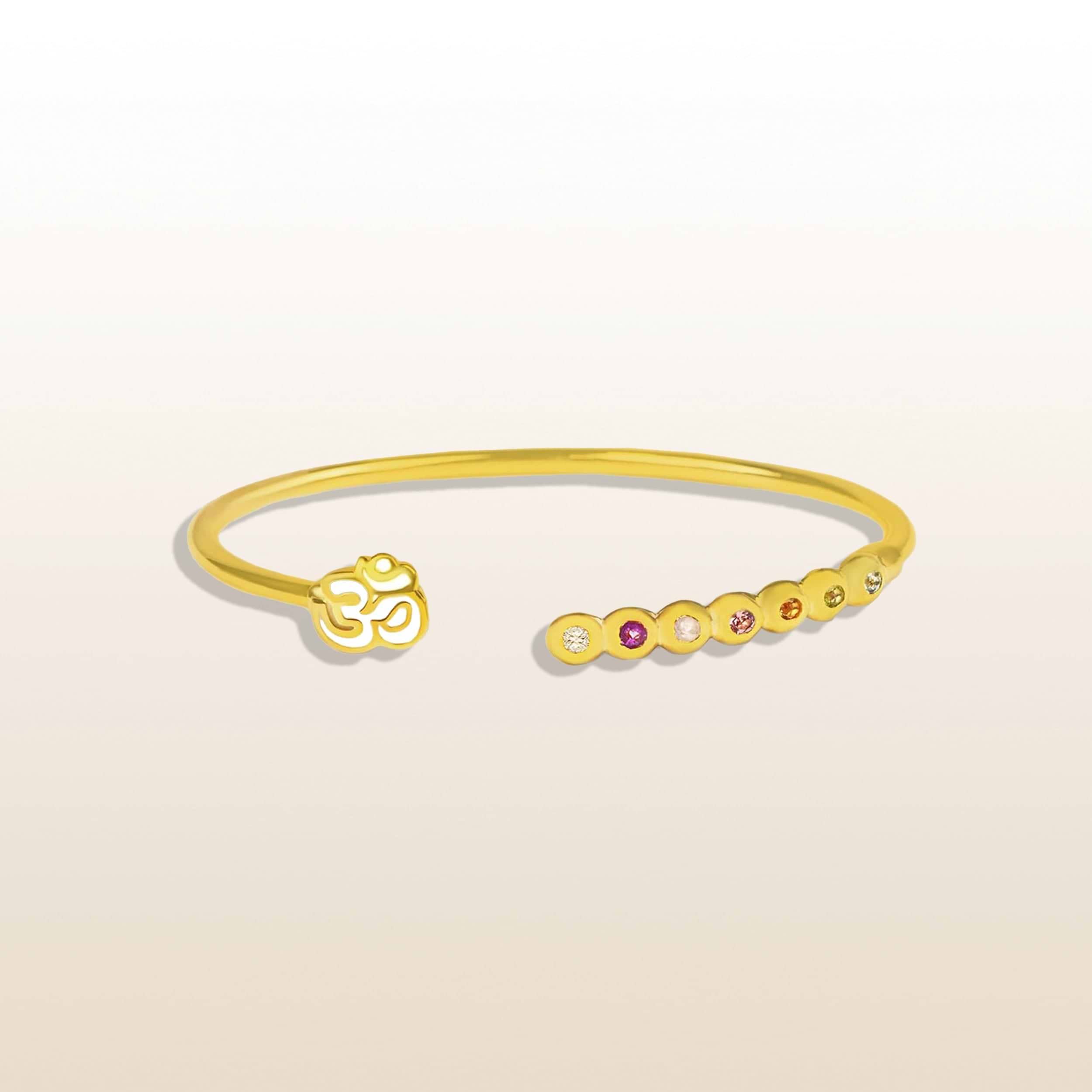 Picture of Absolute Bliss - Chakra Multi Stone OM Charm Bangle