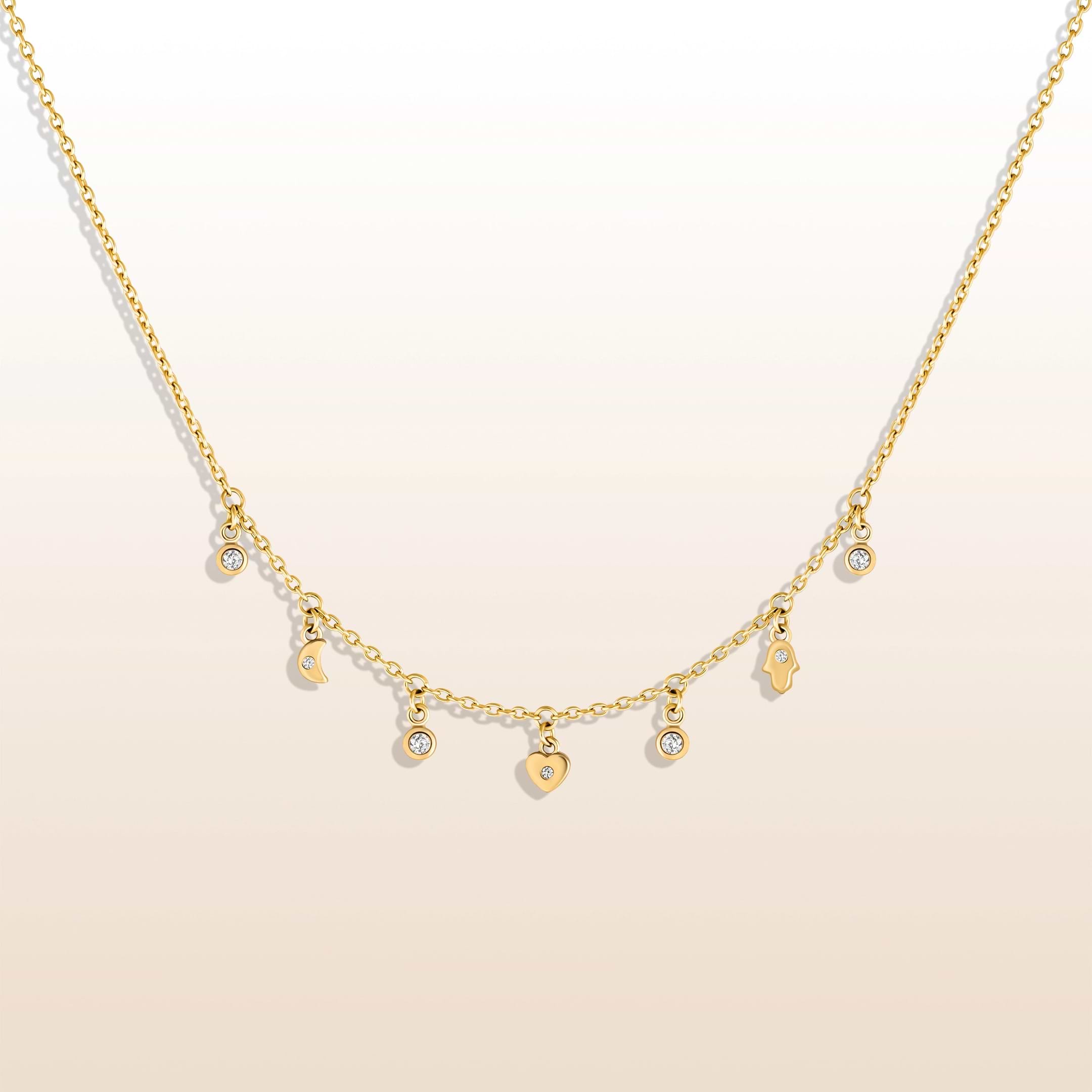 Picture of Graceful Abundance Gold Charm Necklace
