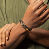 Karma and Luck  Bracelets - Mens  -  Balance & Courage - Lava Tiger's Eye Wrap Bracelet