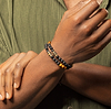 Karma and Luck  Bracelets - Mens  -  Balance & Courage - Lava Tiger's Eye Wrap Bracelet