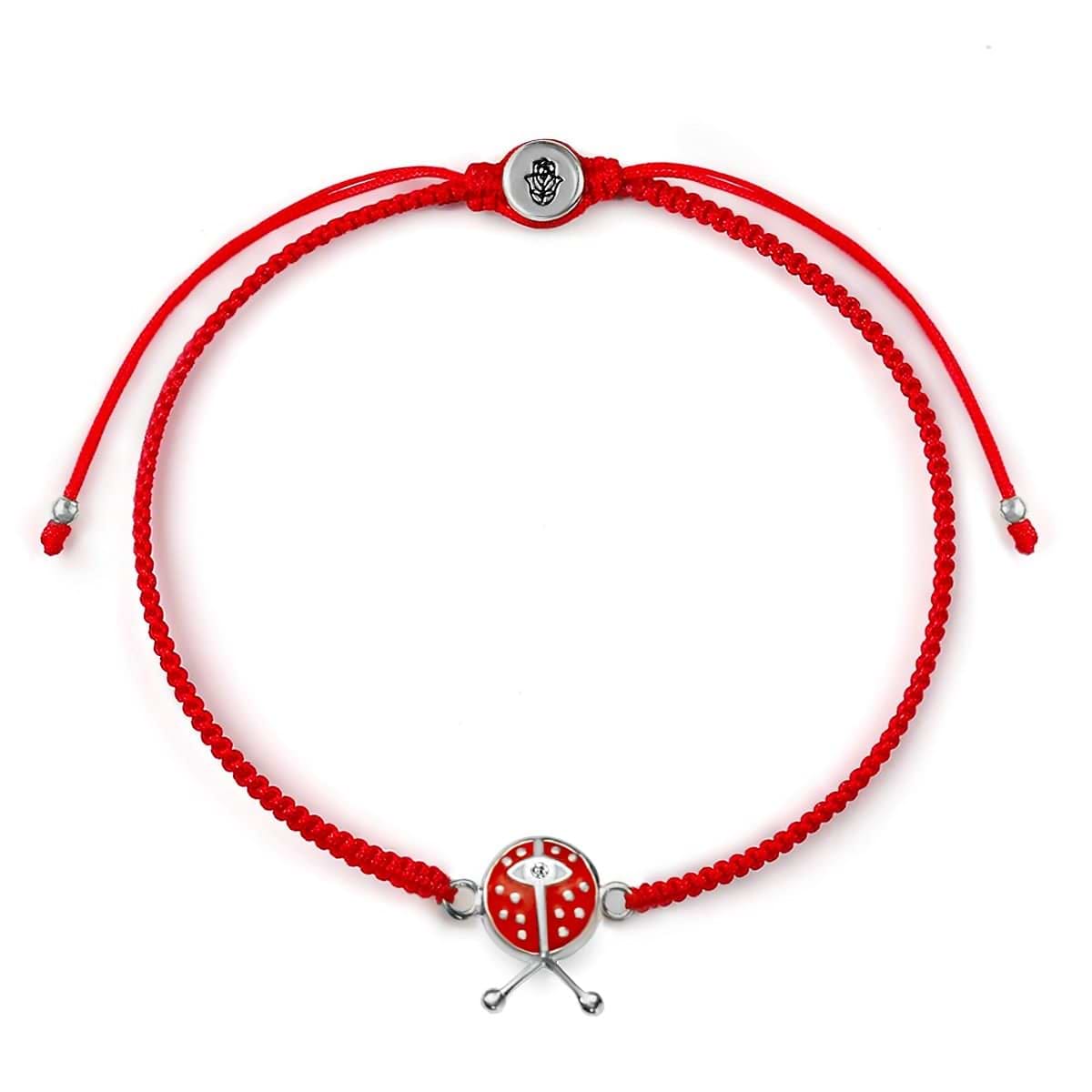 Karma and Luck  Bracelet  -  Vibrant Luck Red String Ladybug Charm Bracelet