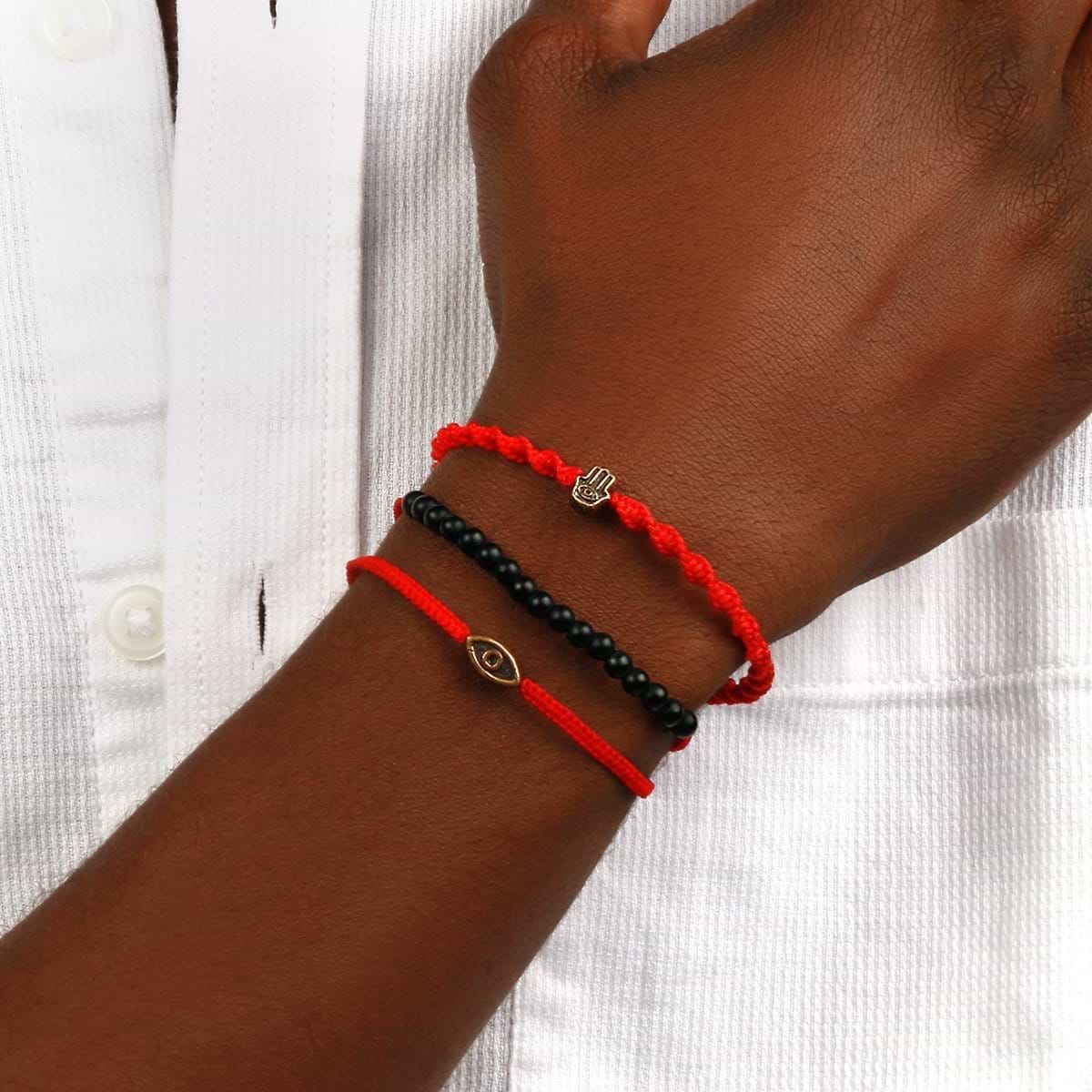 Karma and Luck  Bracelet  -  Guardian of Blessing Men's Red String Bracelet