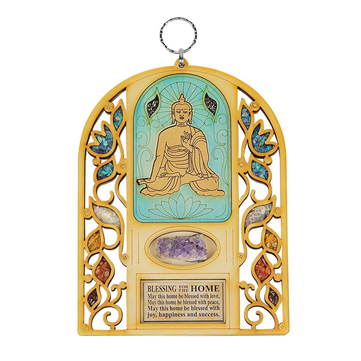 Karma and Luck  Wall Blessing  -  Serene Journey - Thai Buddha Amethyst Wall Blessing
