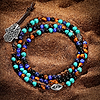 Karma and Luck  Bracelet  -  Resilience & Strength - Lapis Onyx Turquoise Wrap Bracelet
