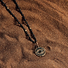 Karma and Luck  Necklace  -  Deep Consciousness - Matte Onyx Evil Eye Pendant Necklace